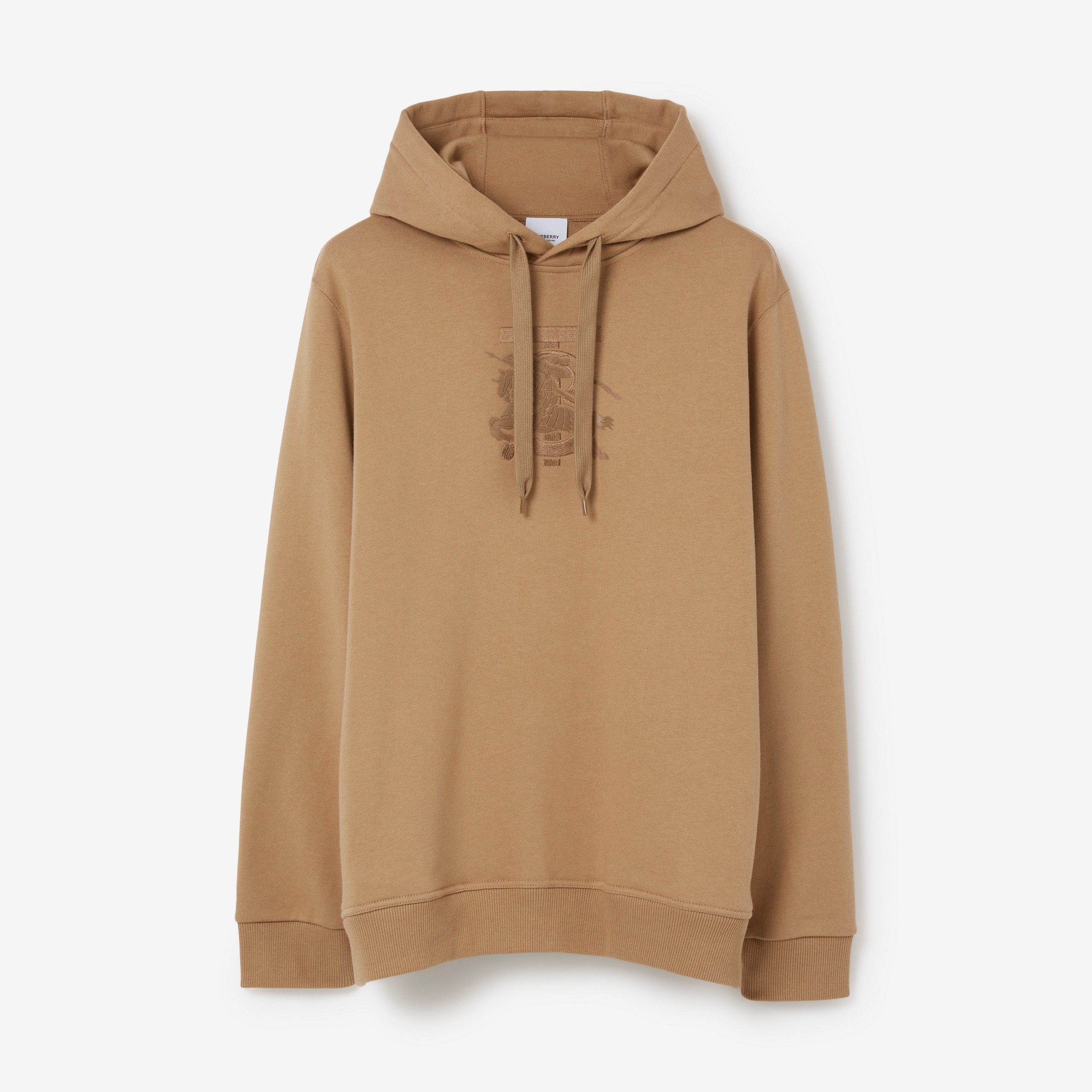 Embroidered Monogram EKD Cotton Hoodie in Camel - Men | Burberry® Official - 1