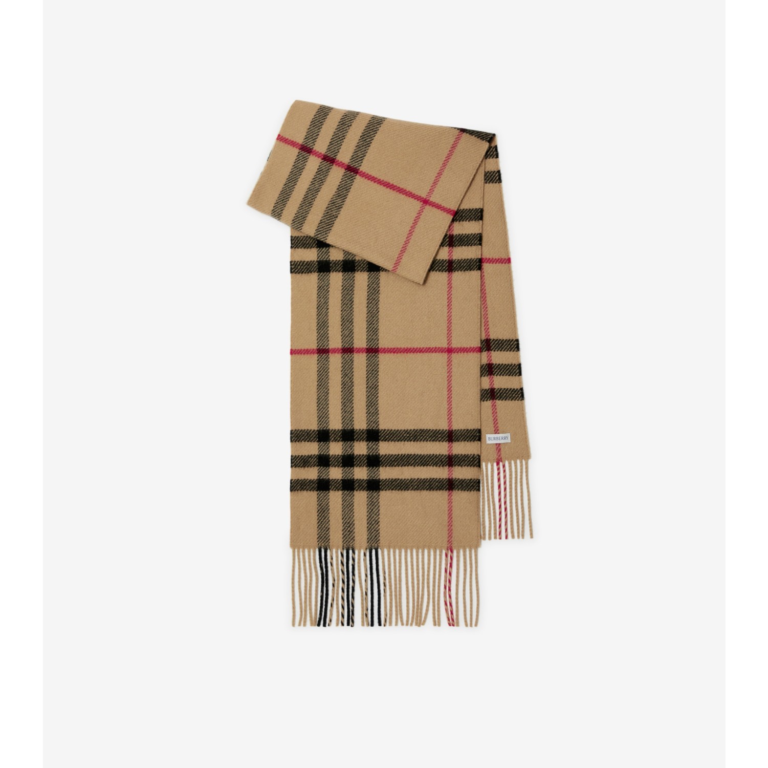 BURBERRY: Vintage Check scarf in cashmere - Beige