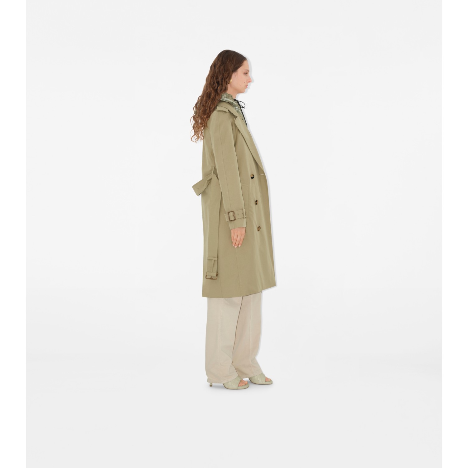 Long Gabardine Trench Coat