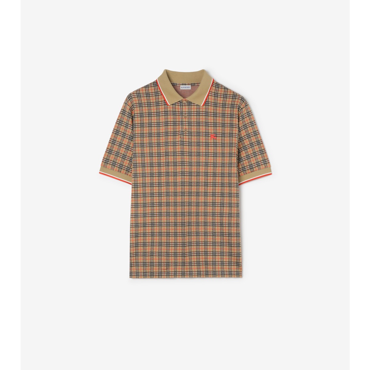  Check Cotton Blend Polo Shirt