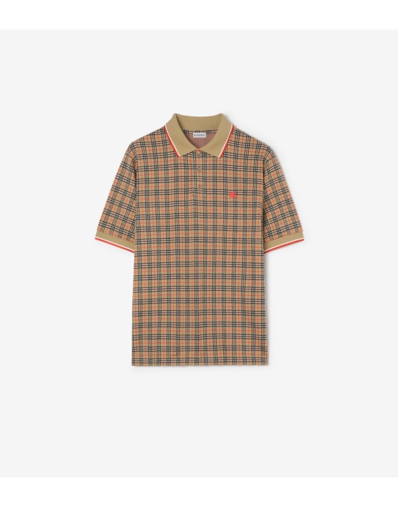 Check Cotton Blend Polo Shirt