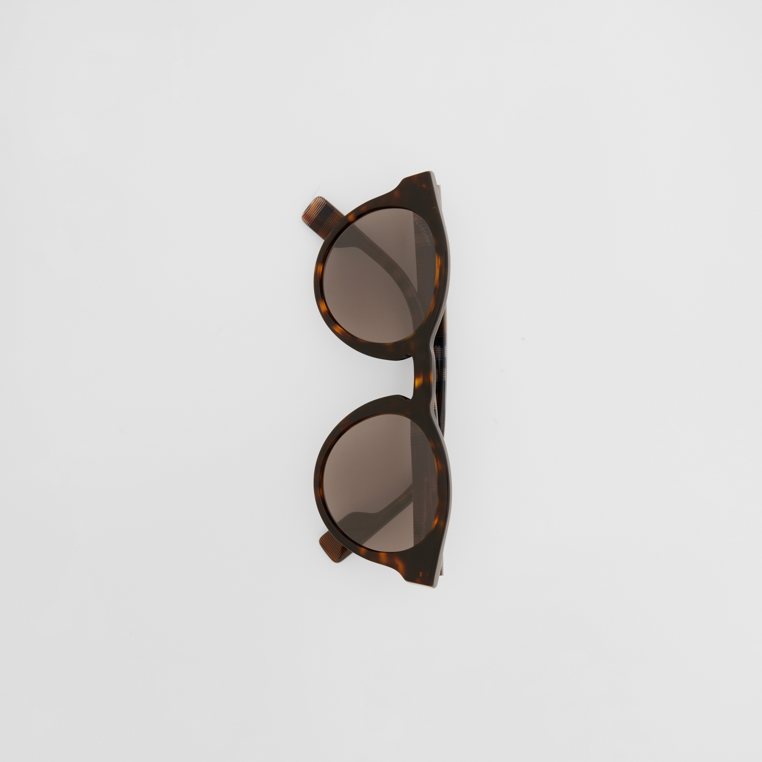 Bio-acetate Round Frame Sunglasses in Dark Tortoiseshell - Men | Burberry® Official - 3
