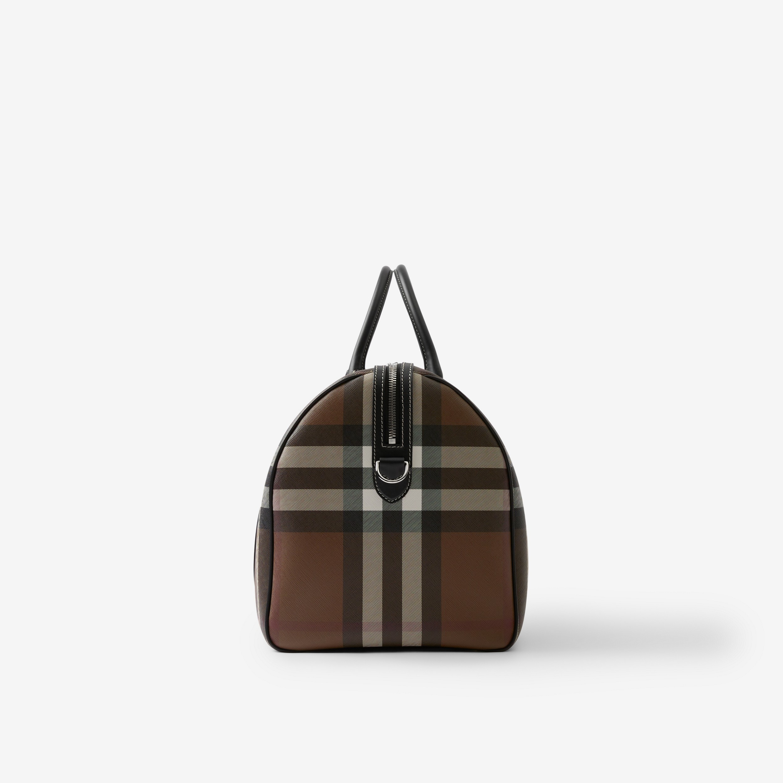 Exaggerated Check and Leather Holdall in Dark Birch Brown - Men | Burberry® Official - 2