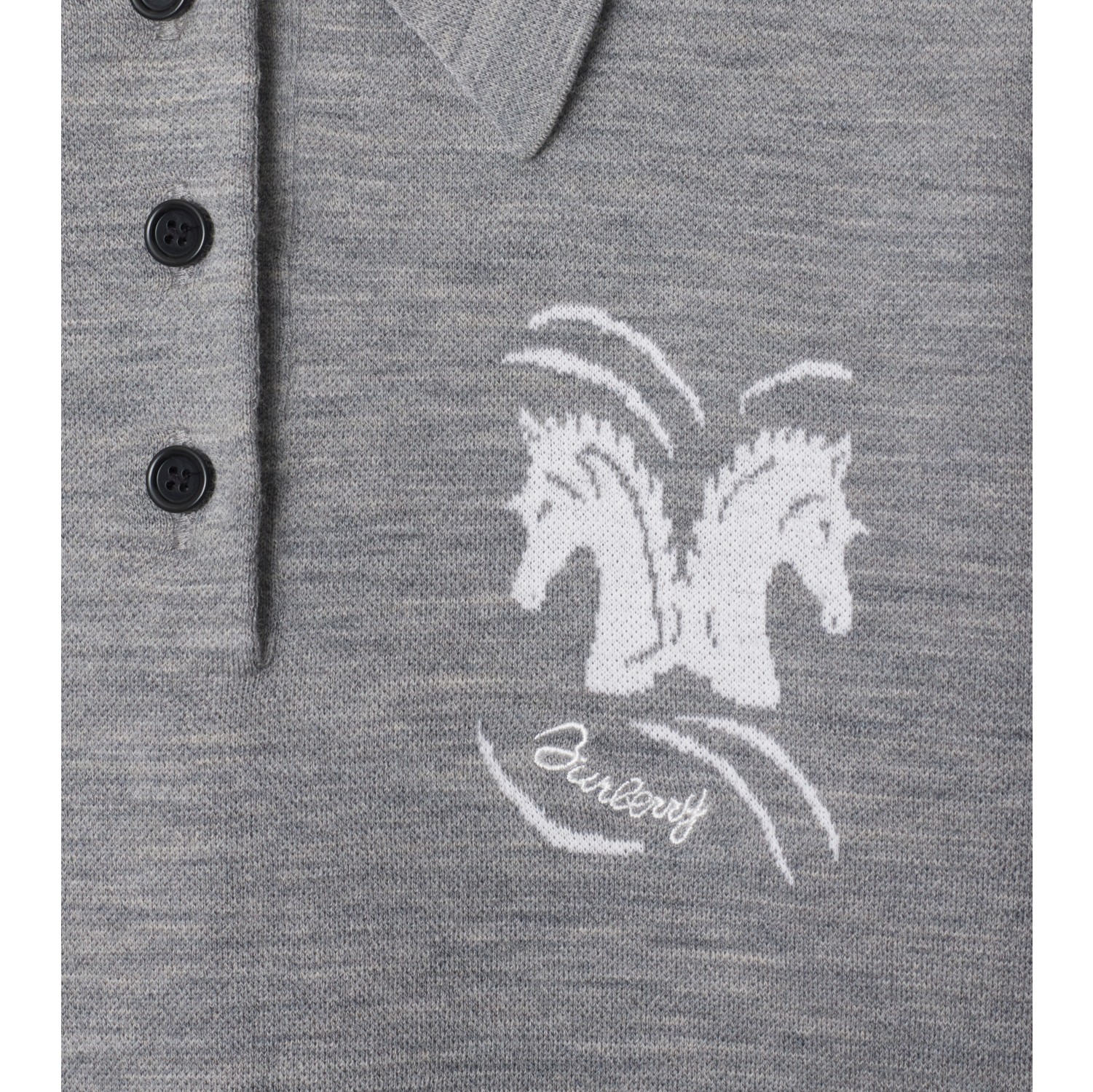 Mirrored Horse Wool Blend Polo Shirt