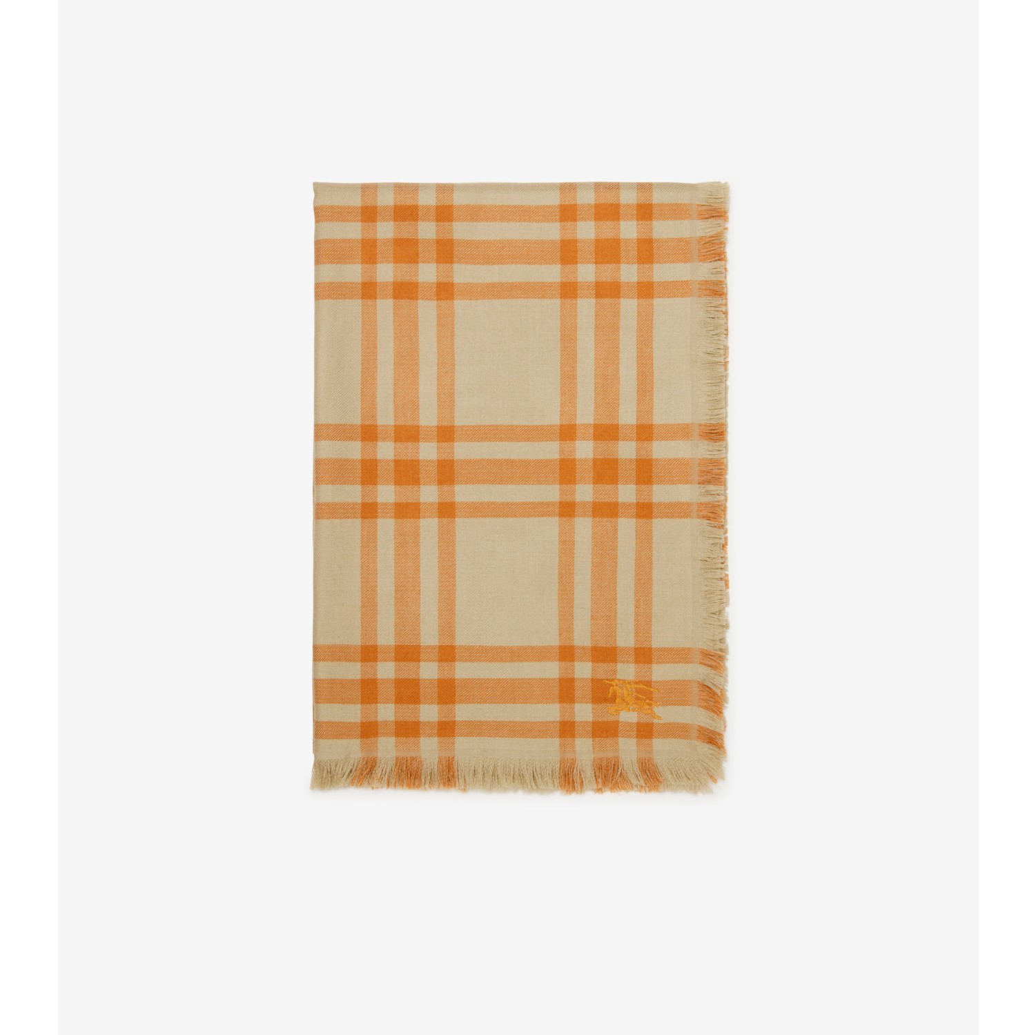 Reversible Check Wool Silk Scarf