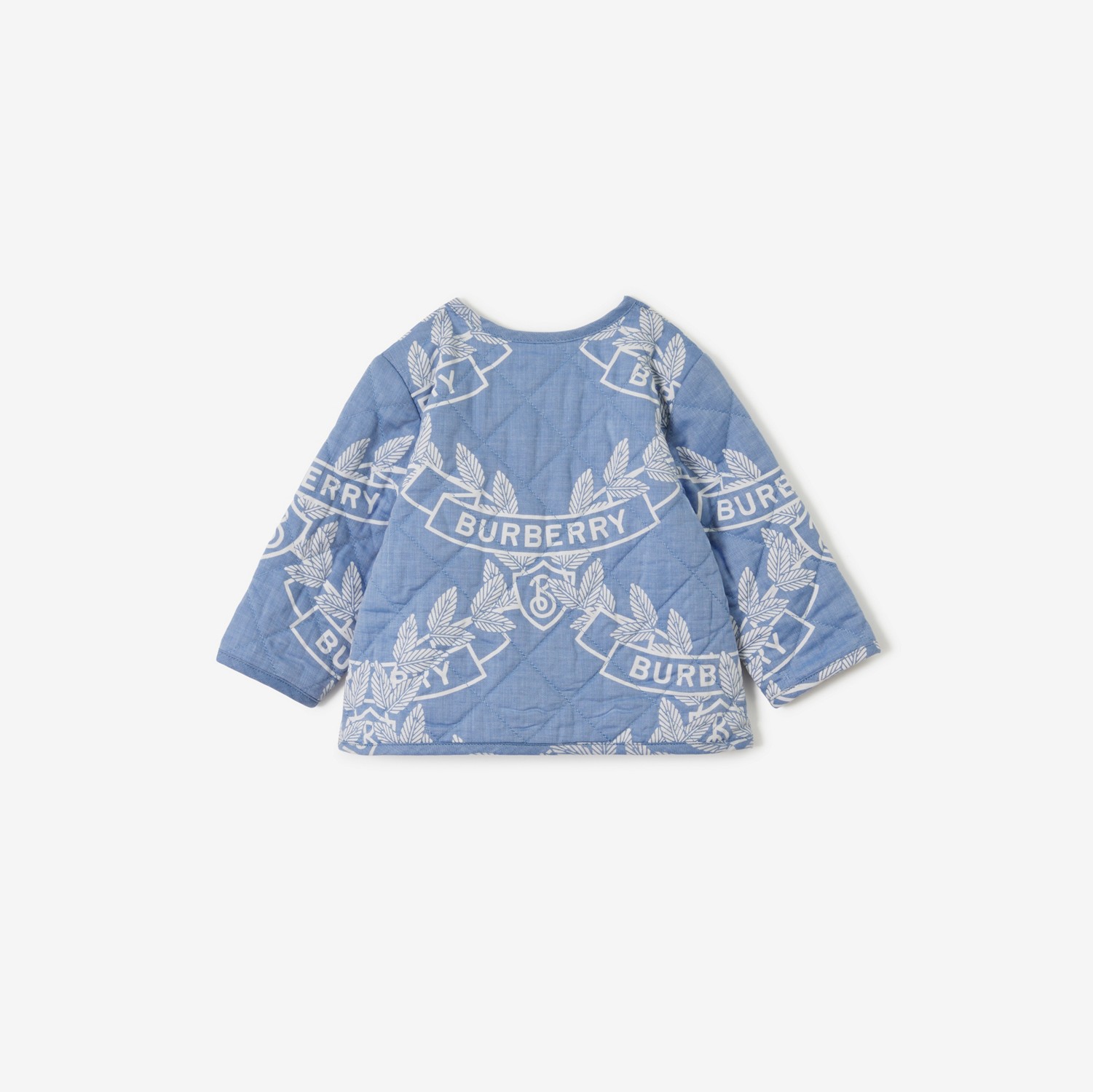 Oak Leaf Crest Cotton Wrap Jacket in Pale Blue - Children | Burberry® Official