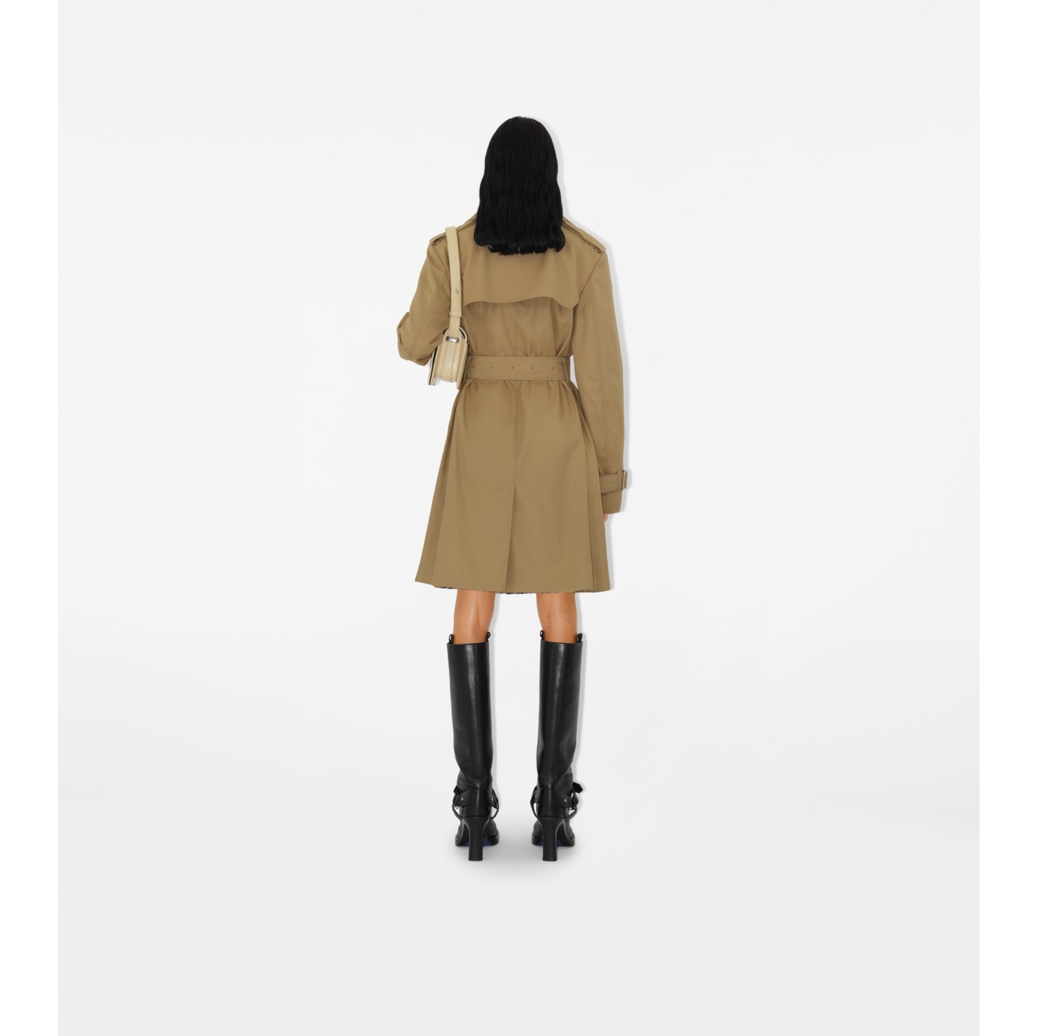 Mid-length Cotton Blend Trench Coat