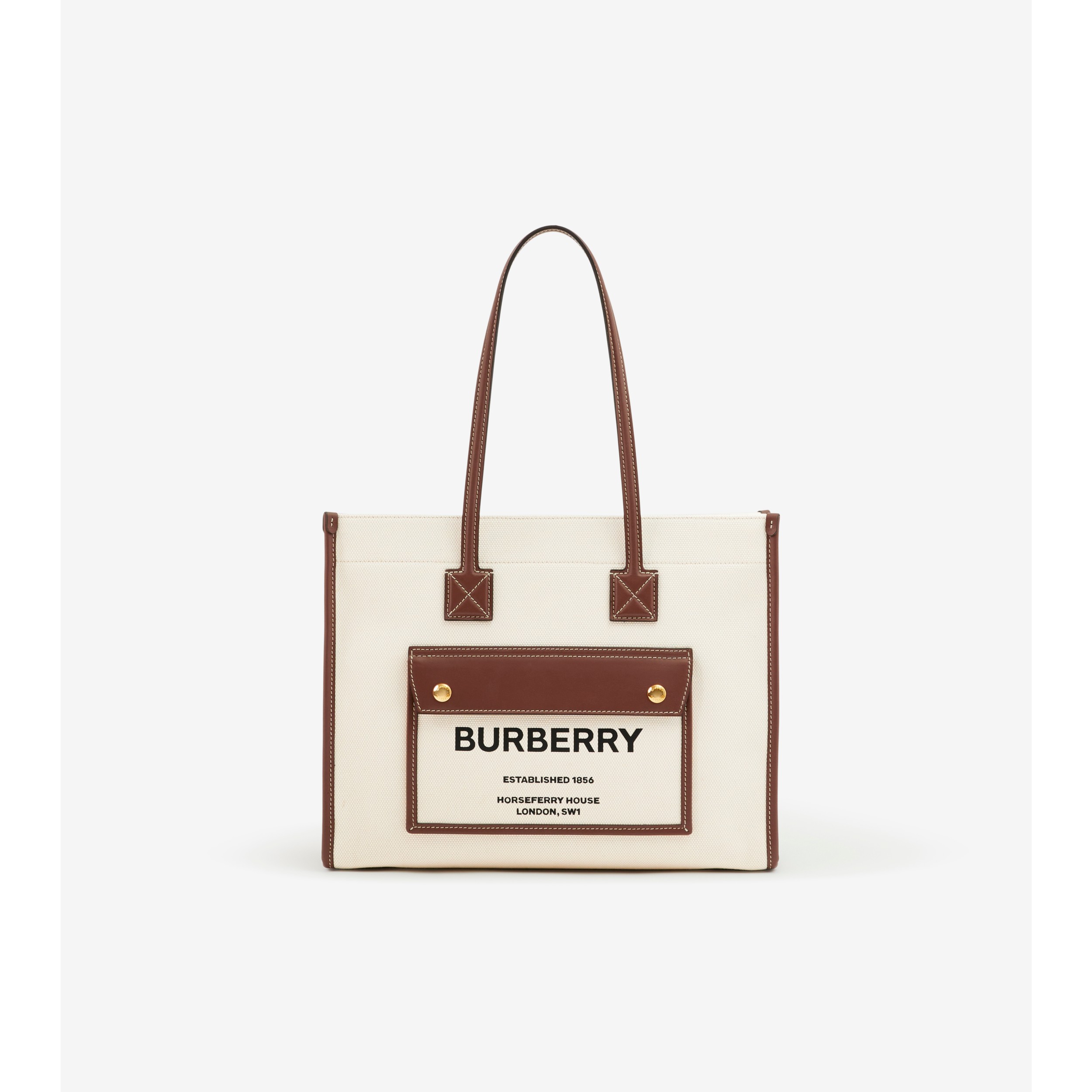 ミニ フレヤトート (ナチュラル／タン) - ウィメンズ, キャンバス | Burberry®公式サイト