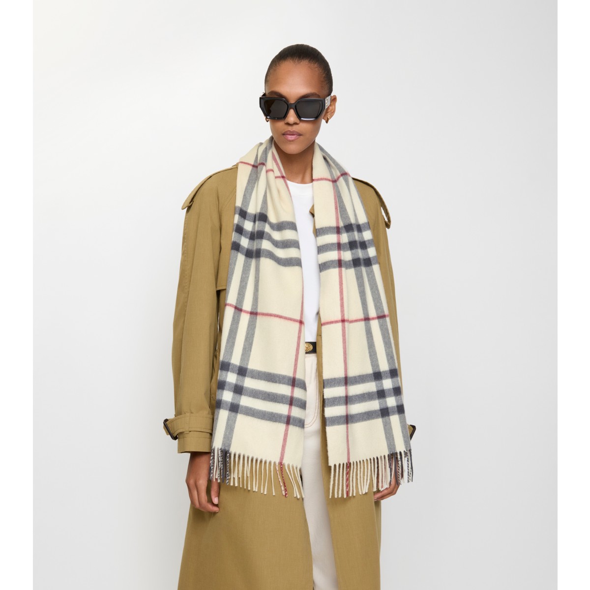  Check Cashmere Scarf