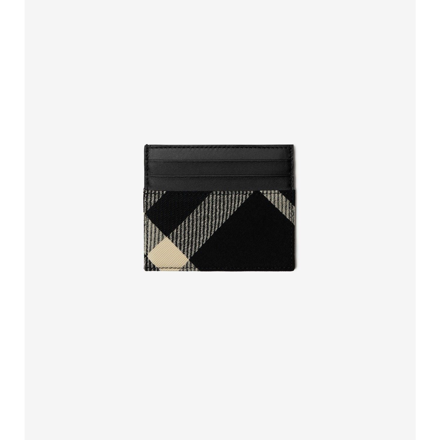 Tall Check Card Case in Black calico Men Canvas Burberry Official