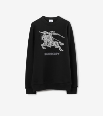 Embroidered EKD Cotton Sweatshirt in Black - Men | Burberry® Official