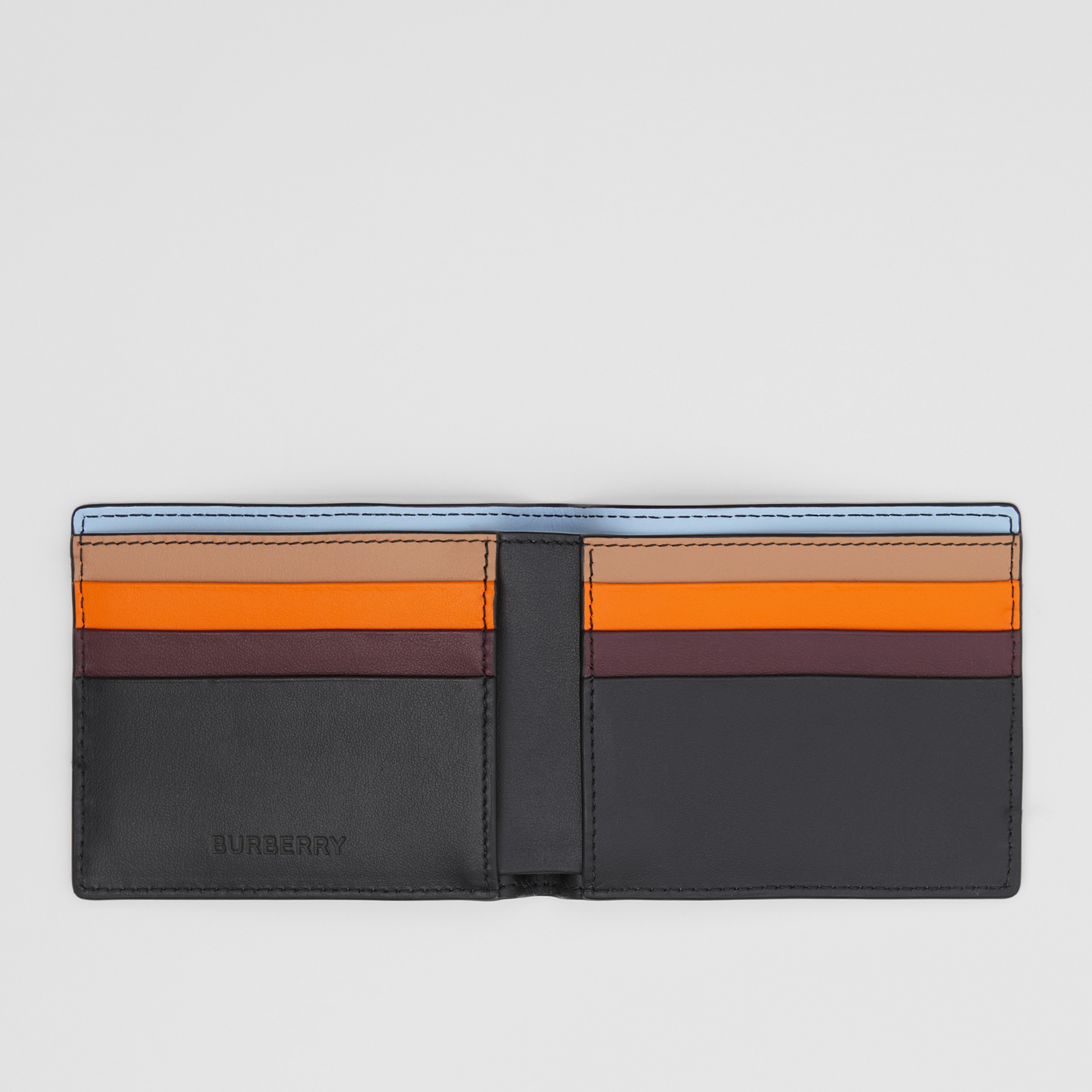 Colour Block Check Slim Bifold Wallet in Dark Birch Brown - Men | Burberry® Official - 3
