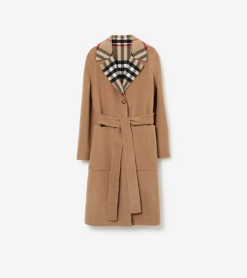 Burberry check on sale wool coat