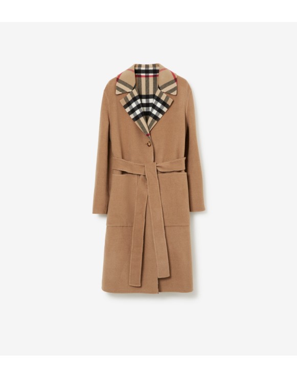 Reversible Check Wool Coat