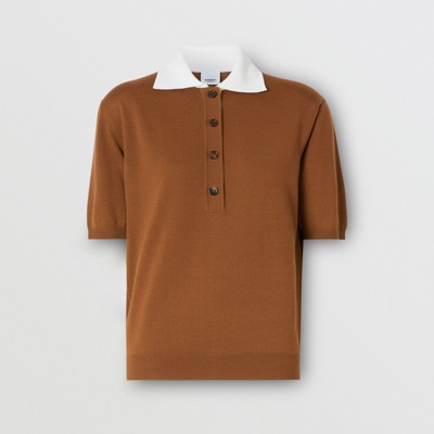 burberry polo shirt womens orange