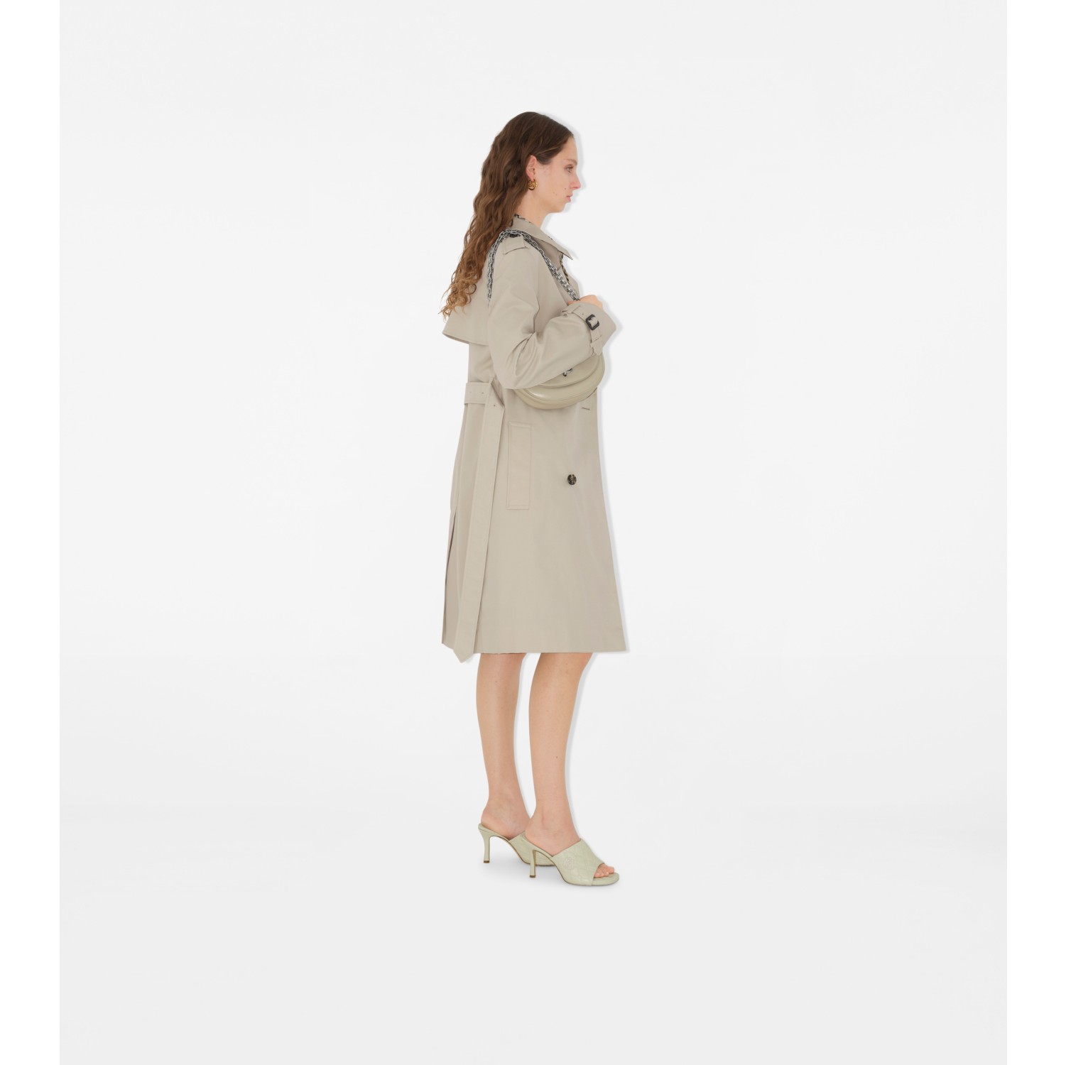 Mid-length Cotton Blend Trench Coat