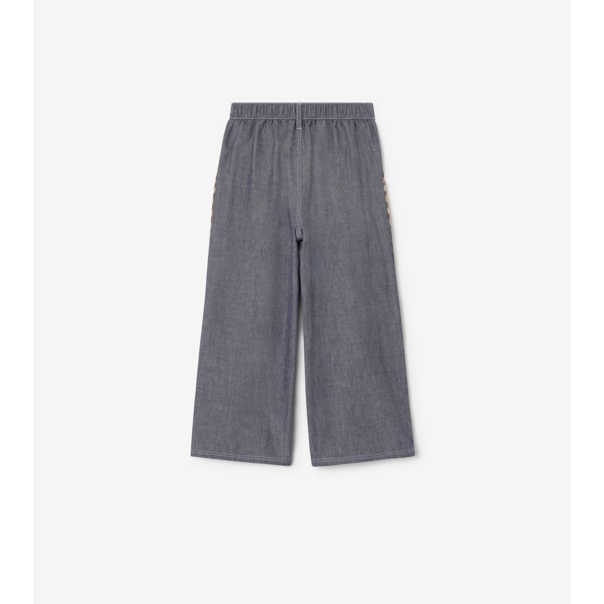  Check Cotton Chambray Trousers
