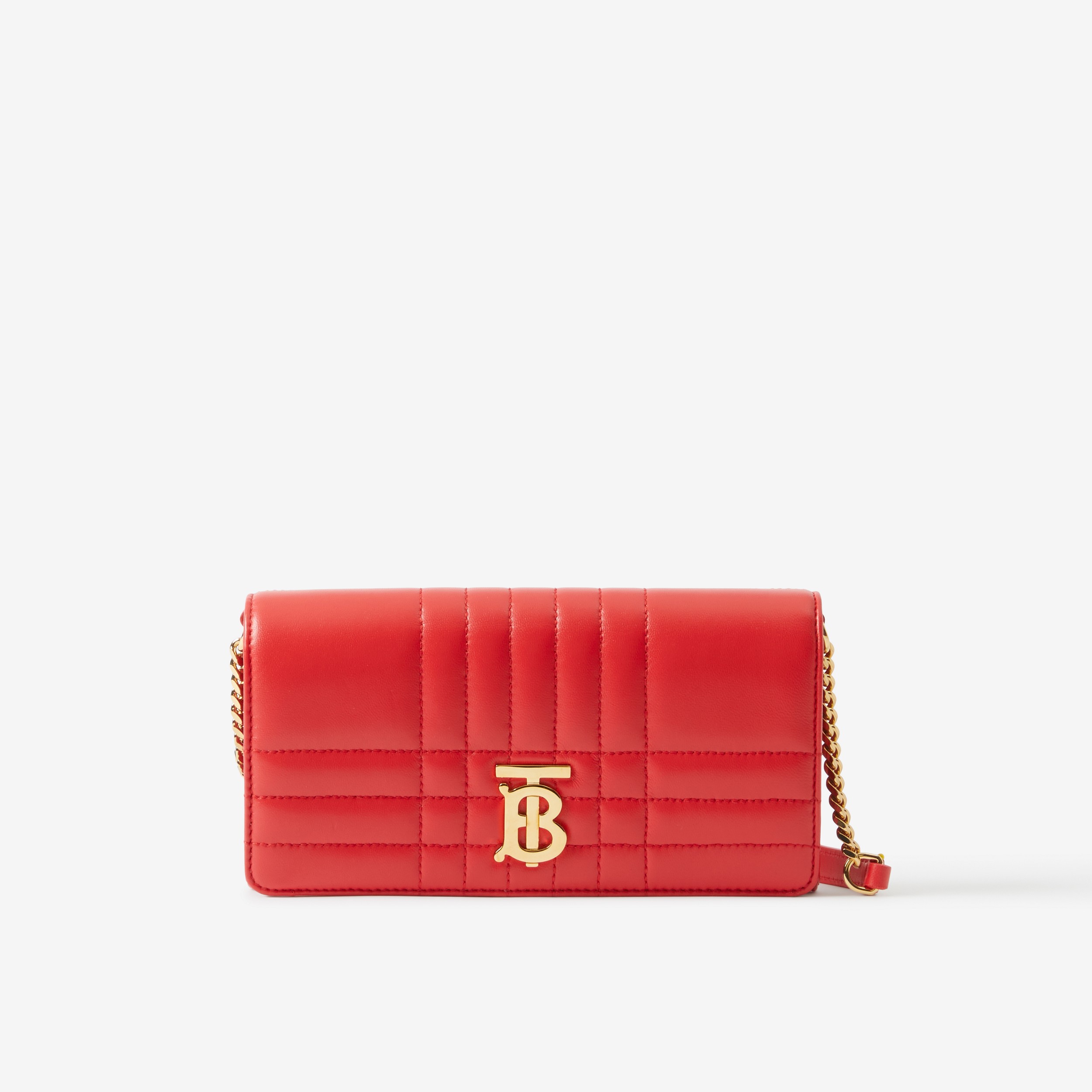 Quilted Leather Lola Wallet with Detachable Strap in Bright Red - Women | Burberry® Official - 1