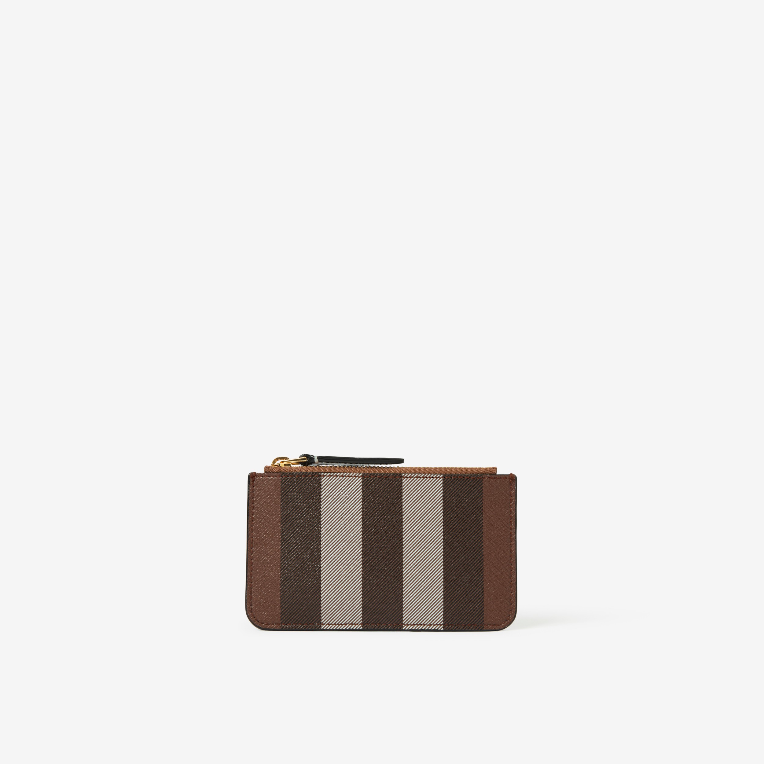 Exaggerated Check Coin Case with Strap in Dark Birch Brown - Women |  Burberry® Official