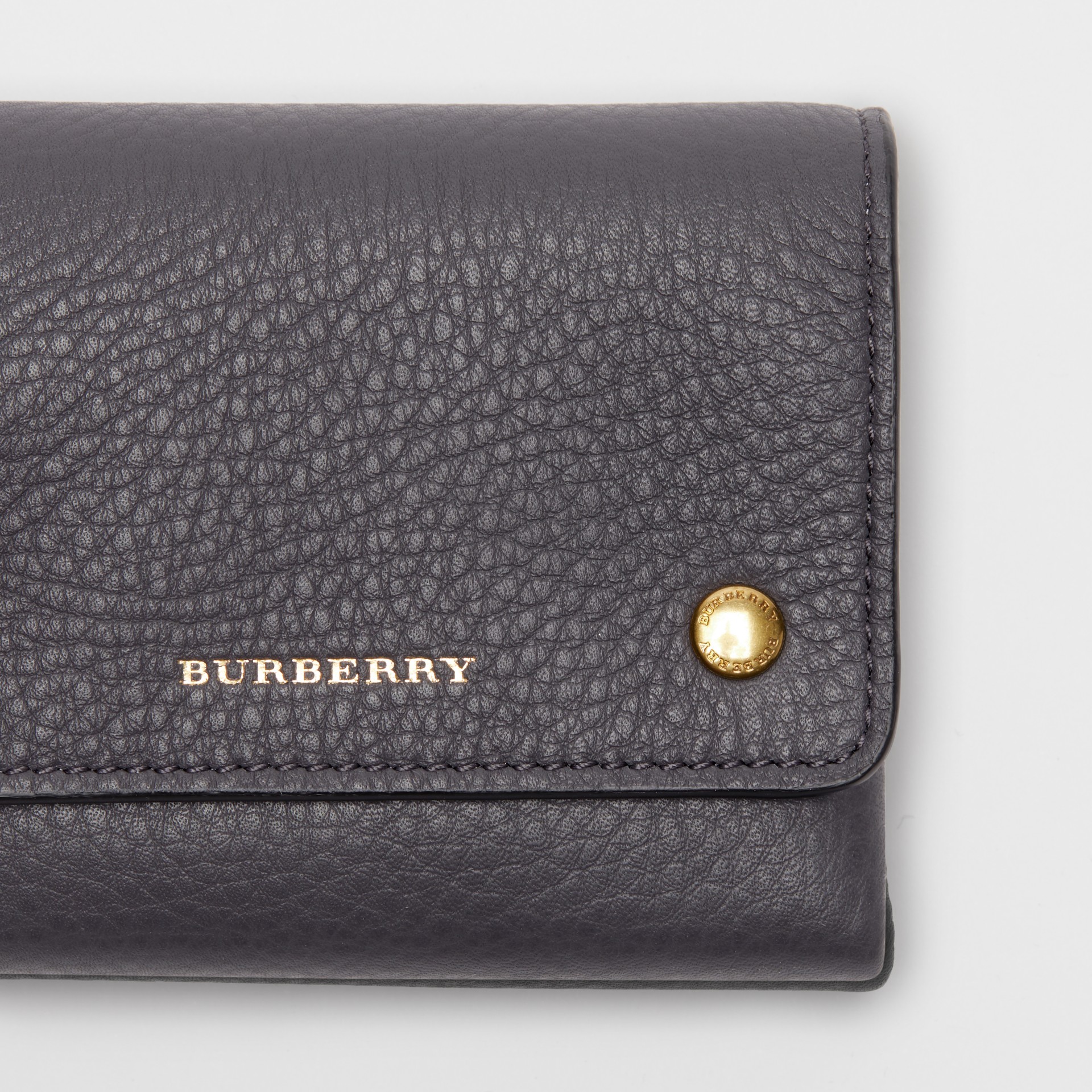 Small Leather Folding Wallet in Charcoal Grey - Women | Burberry Canada