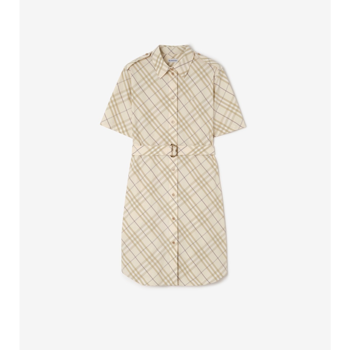  Check Cotton Shirt Dress