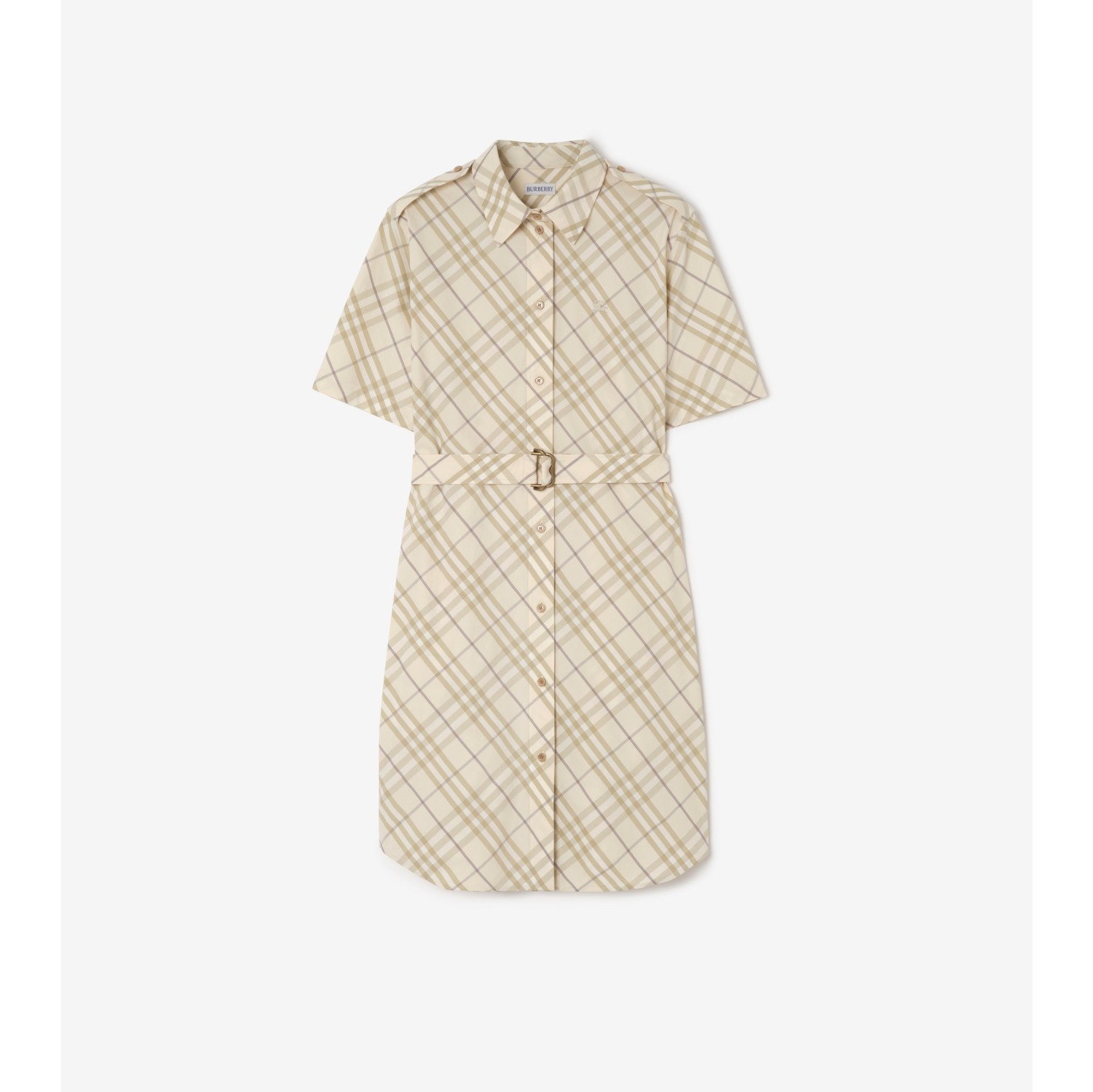 Check Cotton Shirt Dress