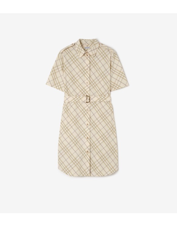 Check Cotton Shirt Dress