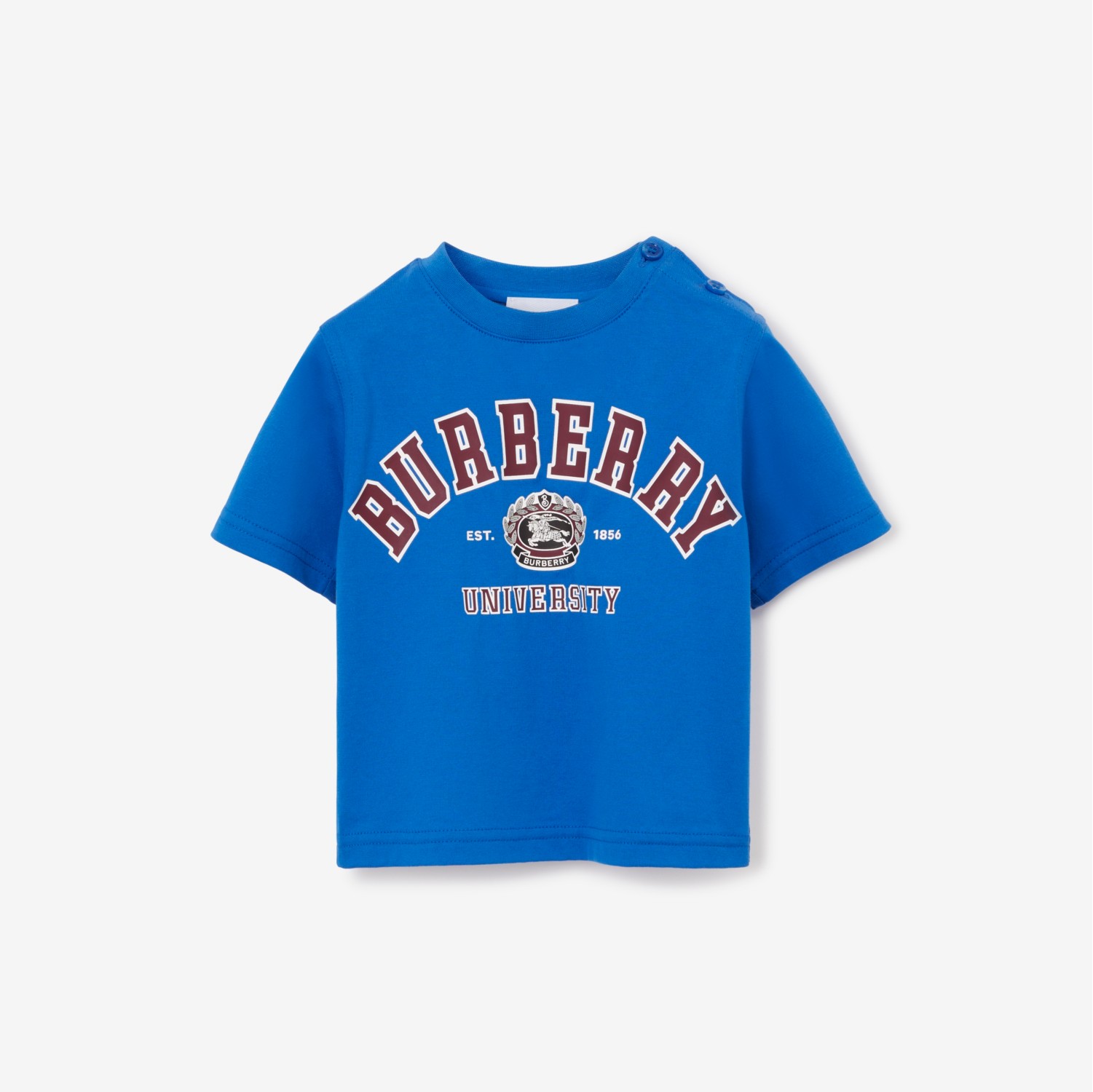 学院风图案棉质 T 恤衫 (帆布蓝) - 儿童 | Burberry® 博柏利官网