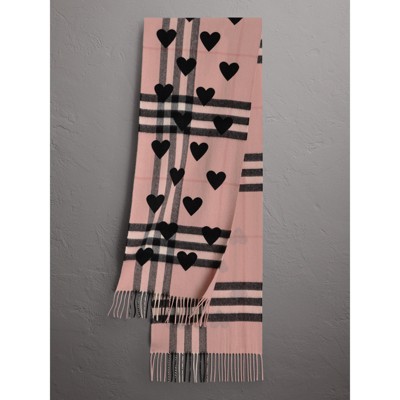 burberry scarf with black hearts