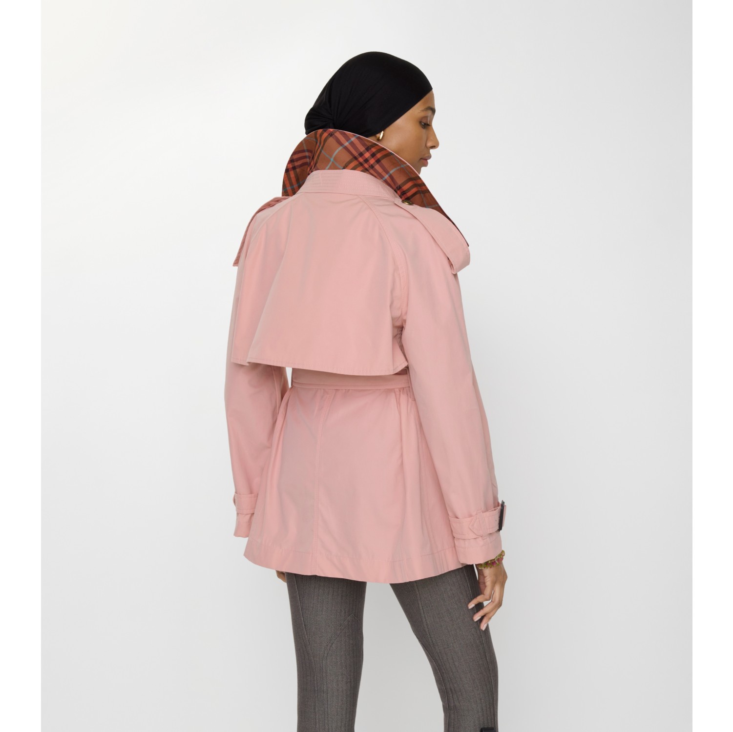 バーバリー コート ピンク ショート ライトウェイトコットン フィッツロヴィア トレンチコート