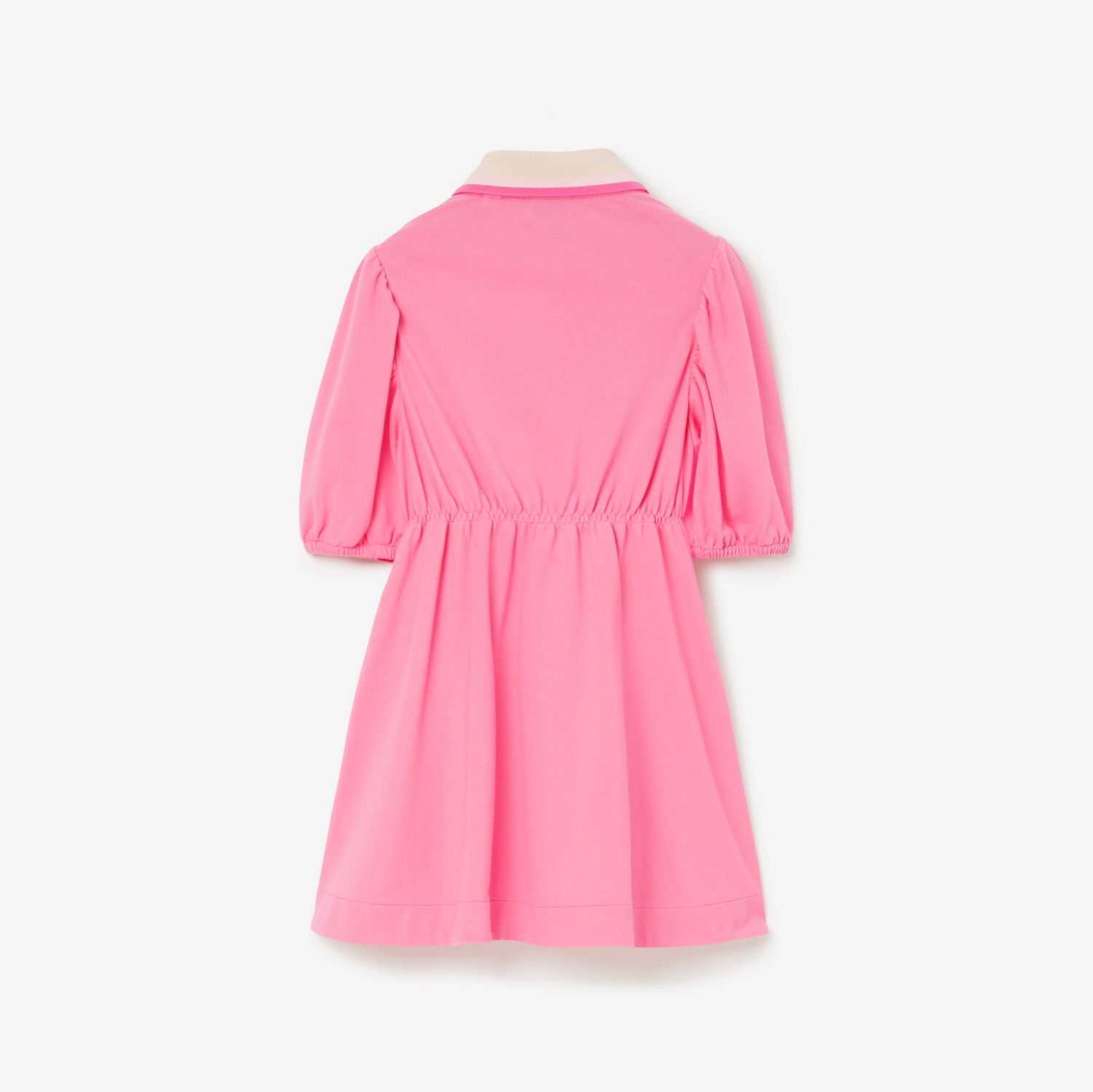 Vestido estilo camisa polo de algodão com EKD (Rosa Chiclete Suave) | Burberry® oficial