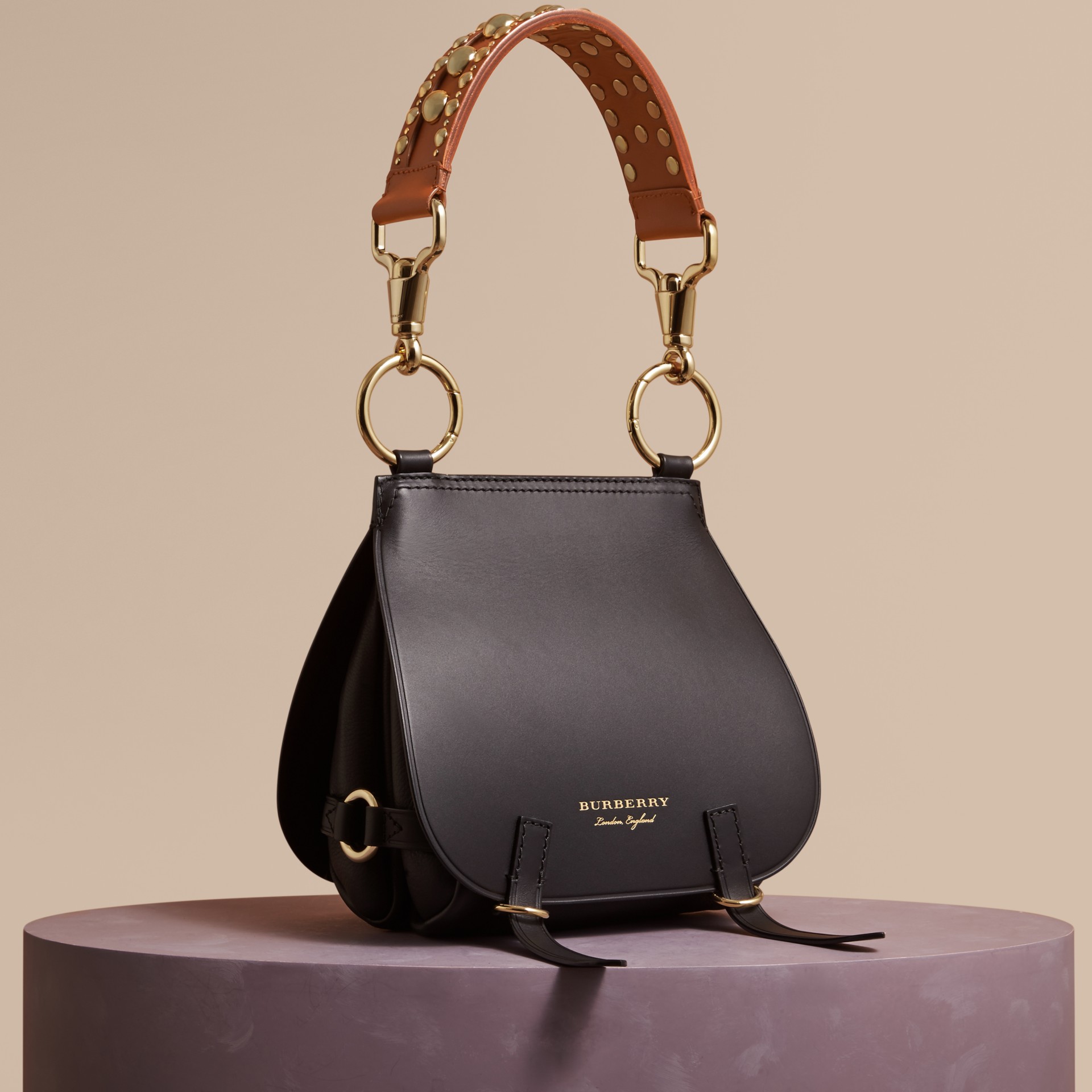 burberry leather satchel black