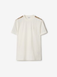 チェックトリム コットンTシャツ（チョーク）