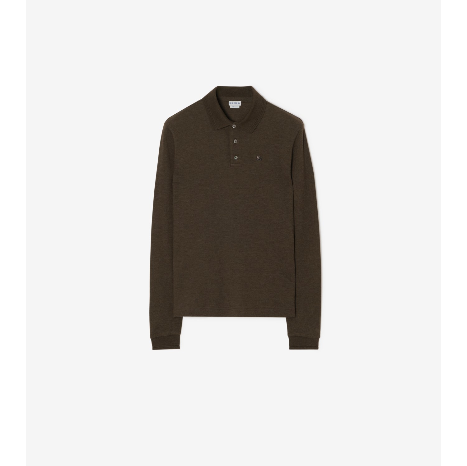 Long-sleeve Wool Cotton Polo Shirt