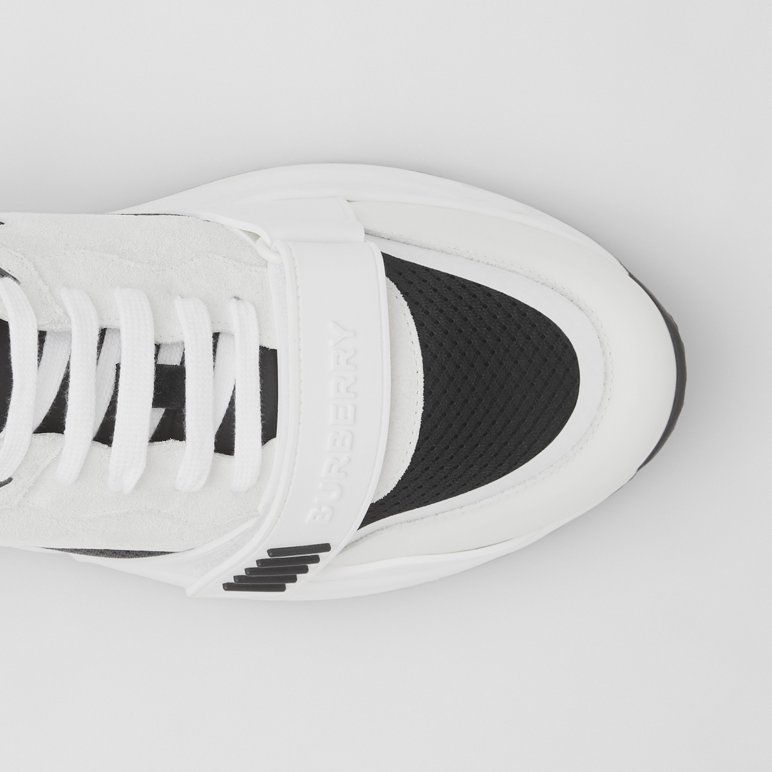 Mesh, Suede and Vintage Check Cotton Sneakers in Black/white - Men | Burberry® Official - 2