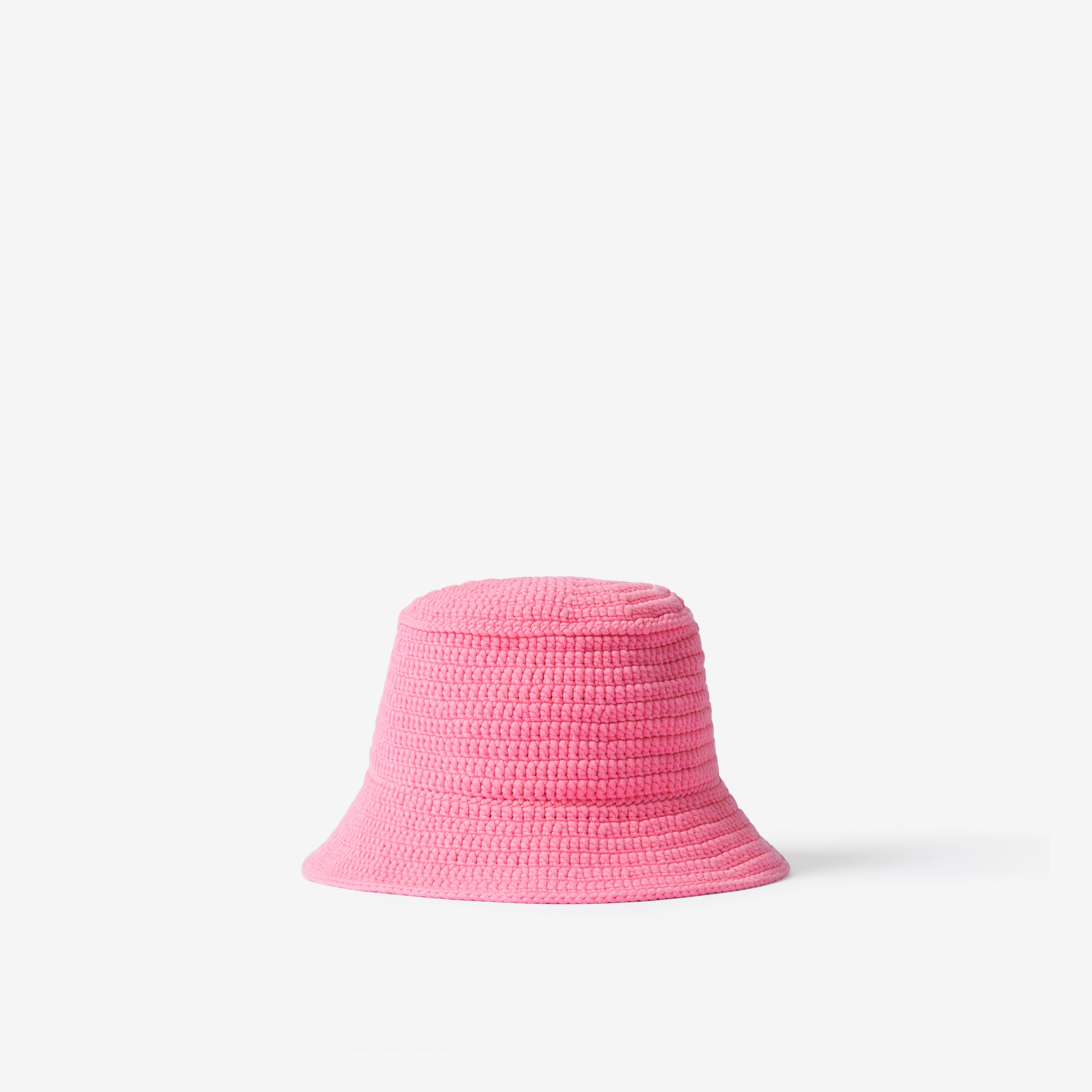 크로셰 테크니컬 코튼 버킷 햇 (버블검 핑크) | Burberry® - 3