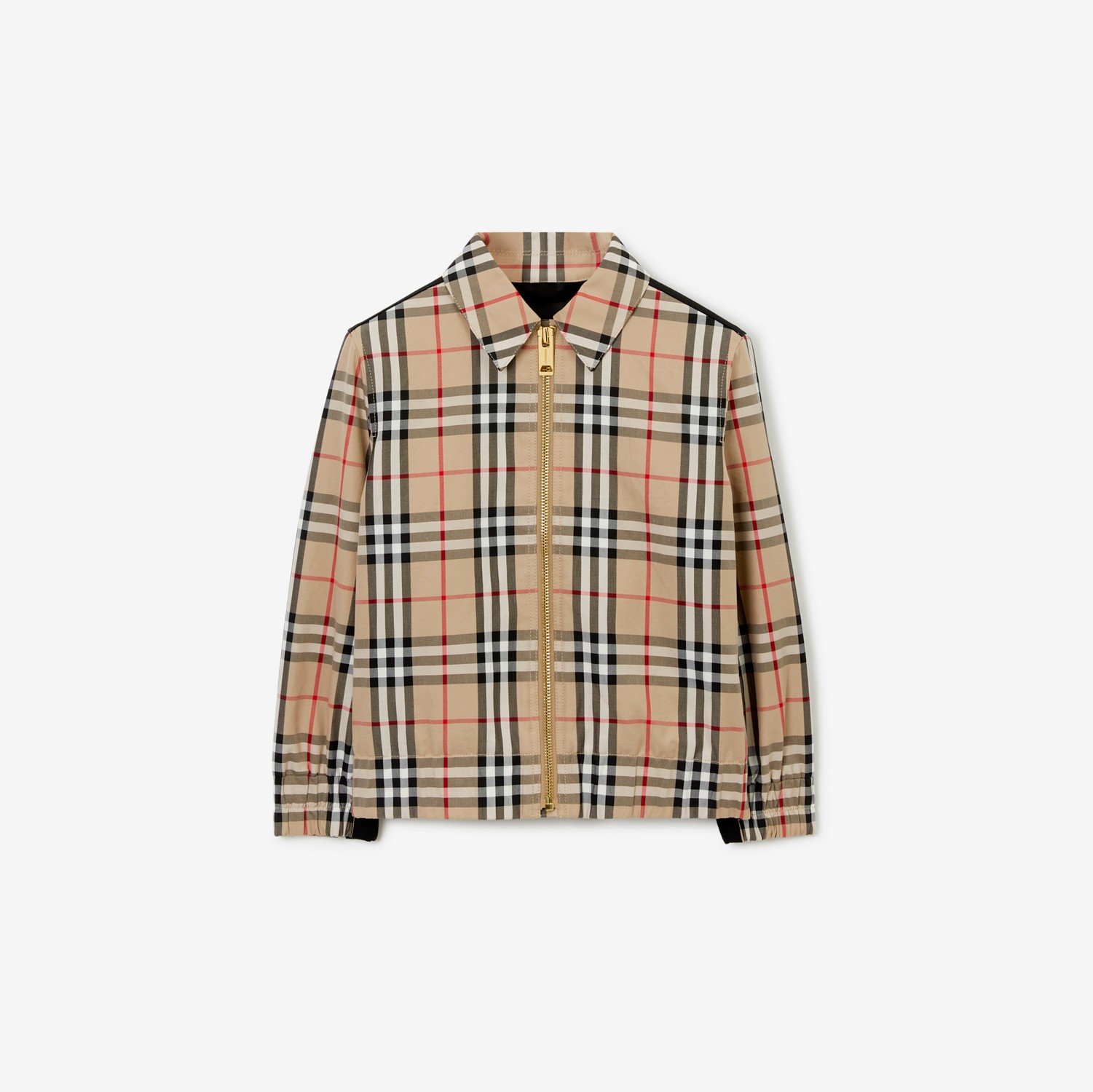 Check Cotton Harrington Jacket in Archive Beige | Burberry® Official