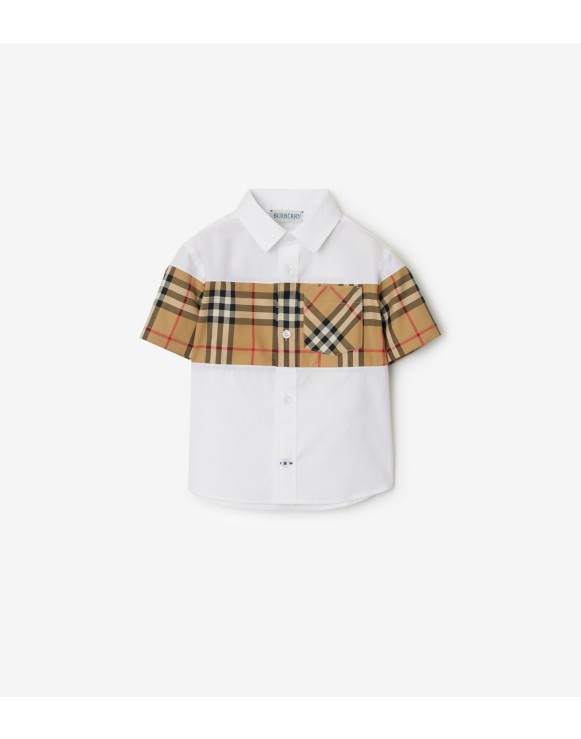 Check Panel Cotton Shirt