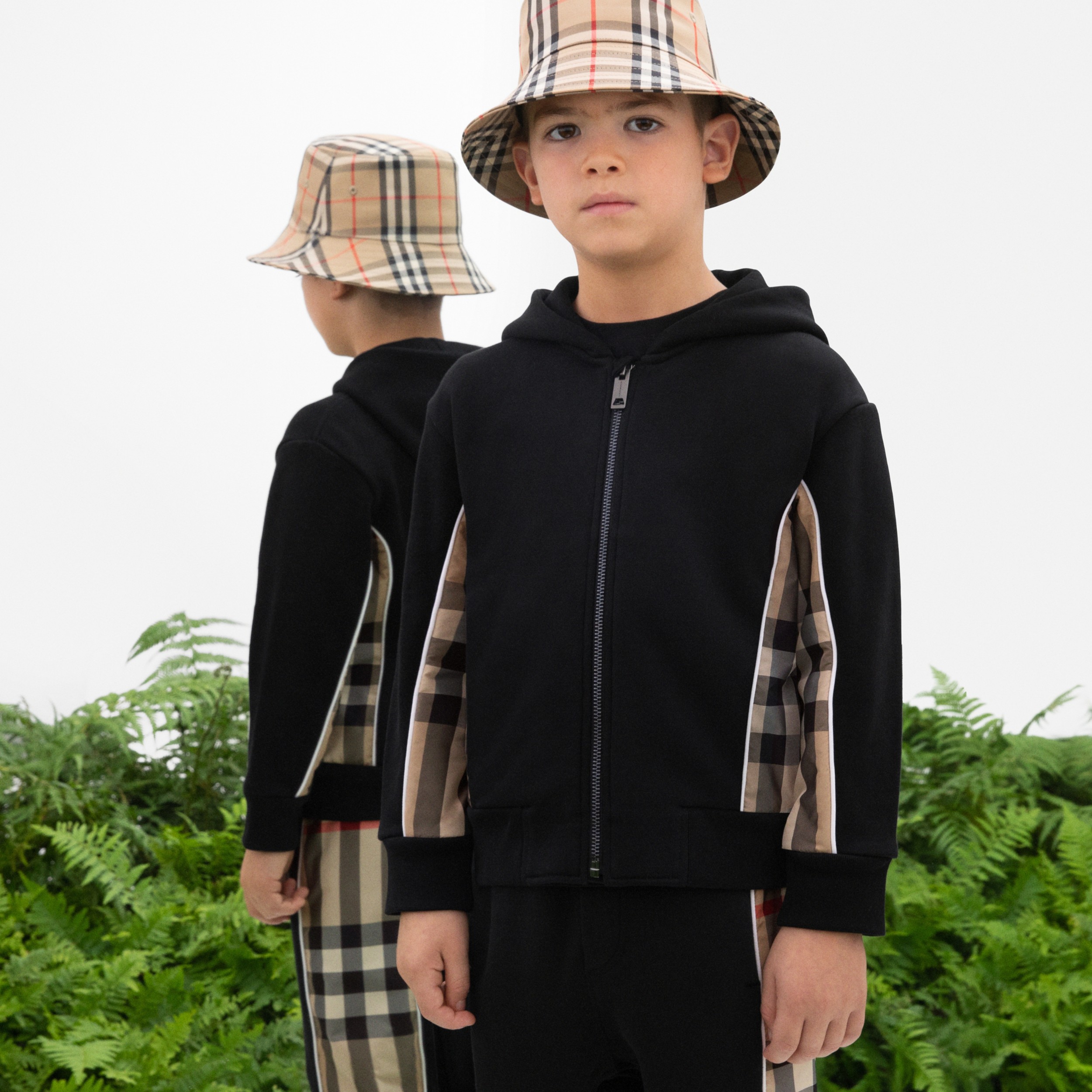 Vintage Check Technical Cotton Bucket Hat in Archive Beige - Children | Burberry® Official - 4