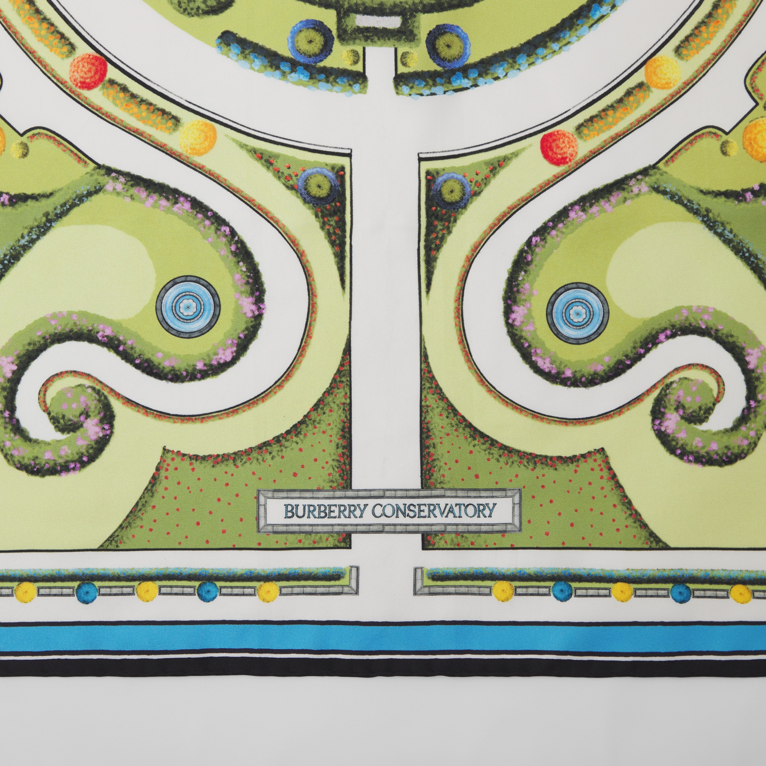 Foulard in seta con stampa topiaria (Verde Ortica) | Sito ufficiale Burberry® - 2