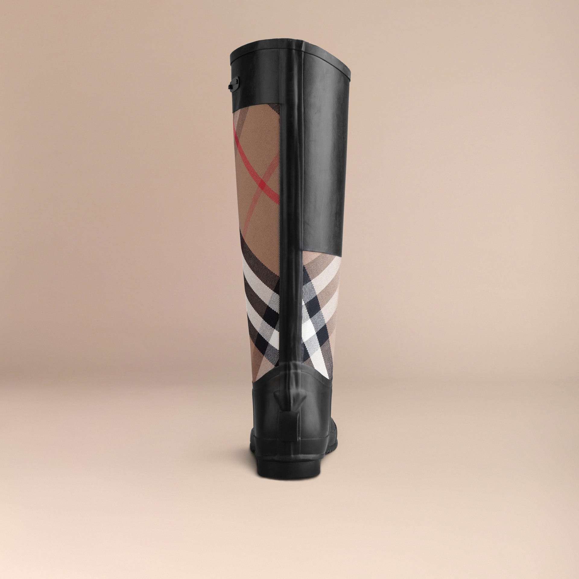 burberry check panel rainboots