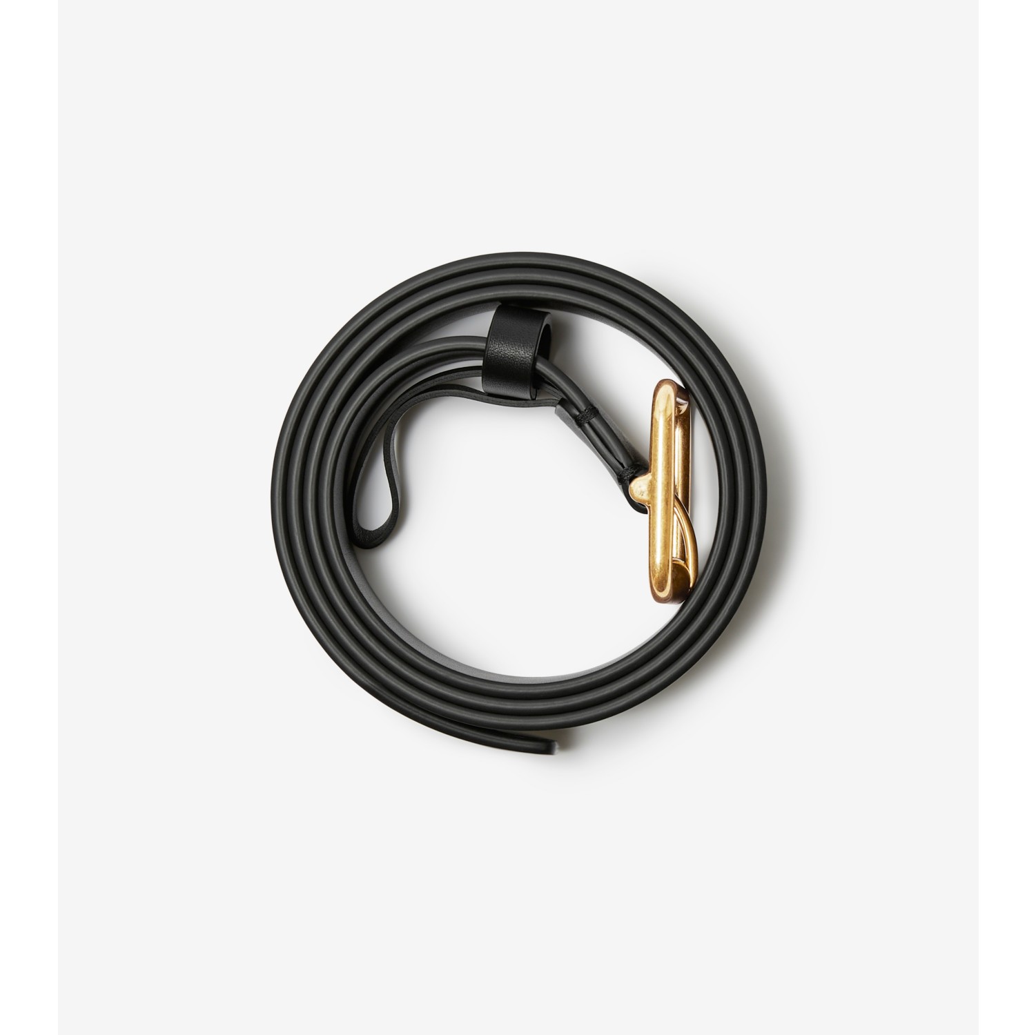 Leather B Buckle Belt in Black/gold - Men | Burberry® Official