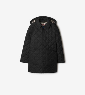 Burberry detachable hood monogram motif quilted coat hotsell