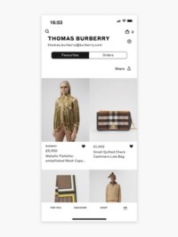 Burberry app me page