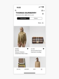 Pagina Il mio account app Burberry