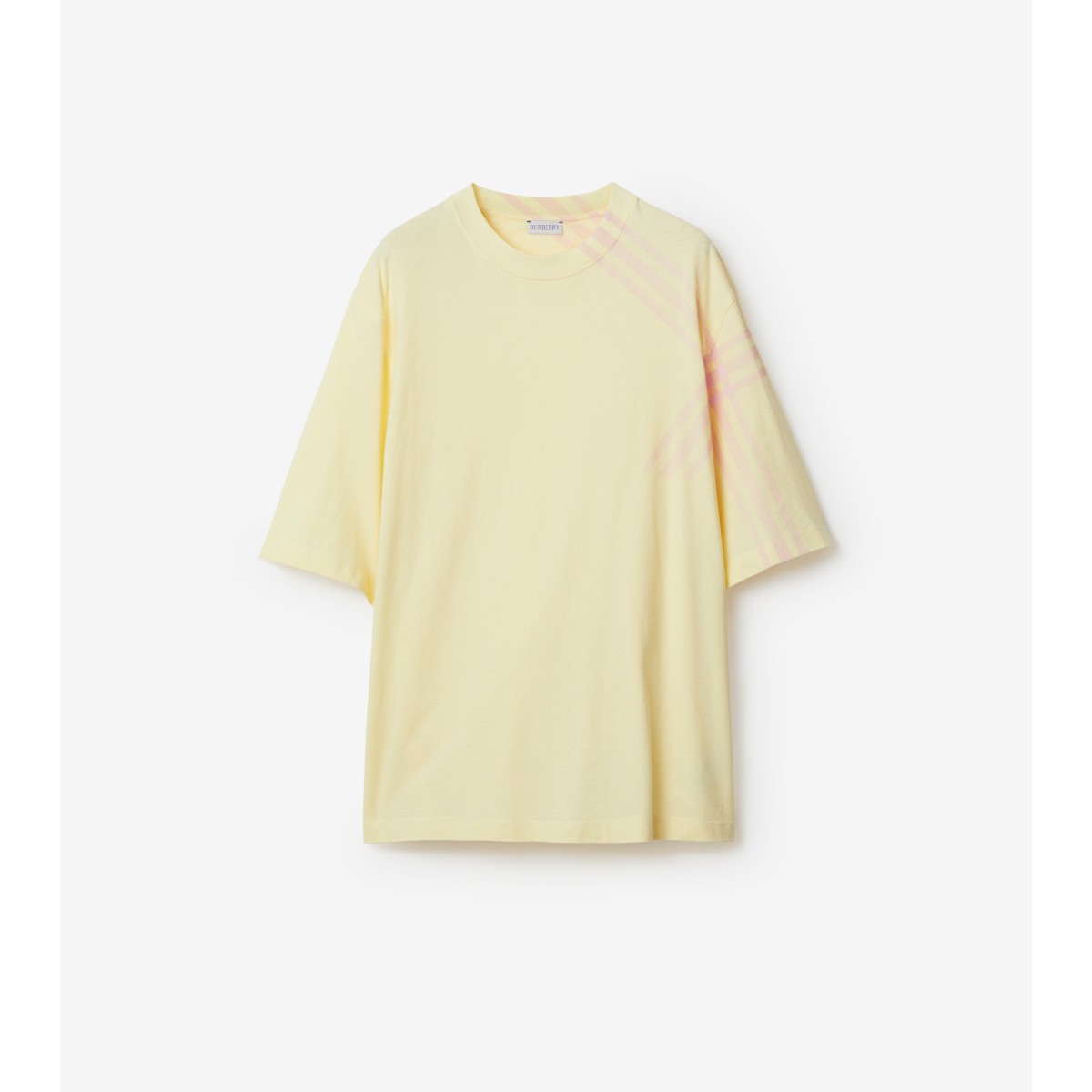 Burberry Check Sleeve Cotton T-shirt In Sherbet