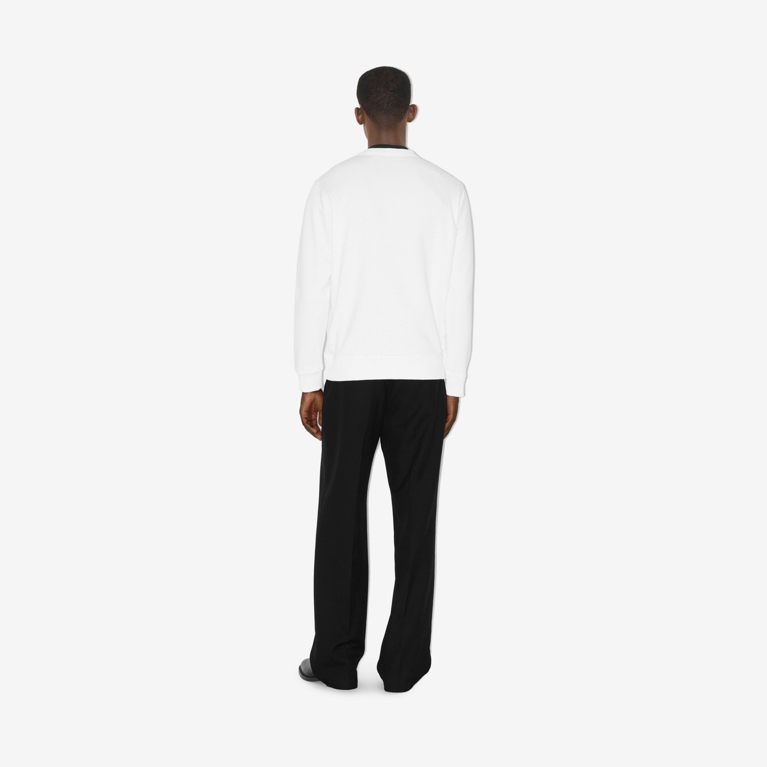 马术骑士徽标棉质运动衫 (白色) - 男士 | Burberry® 博柏利官网