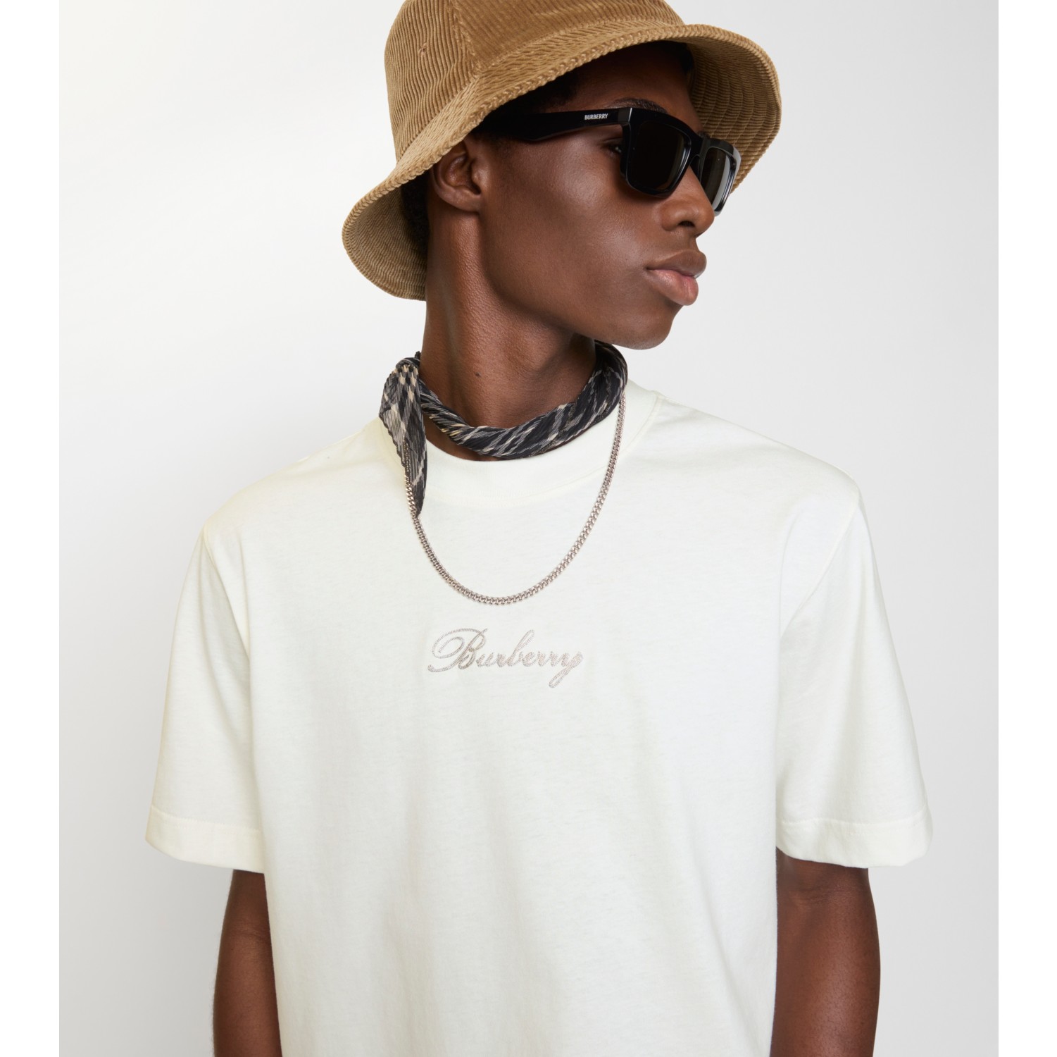 Check Cursive Logo Cotton T-shirt
