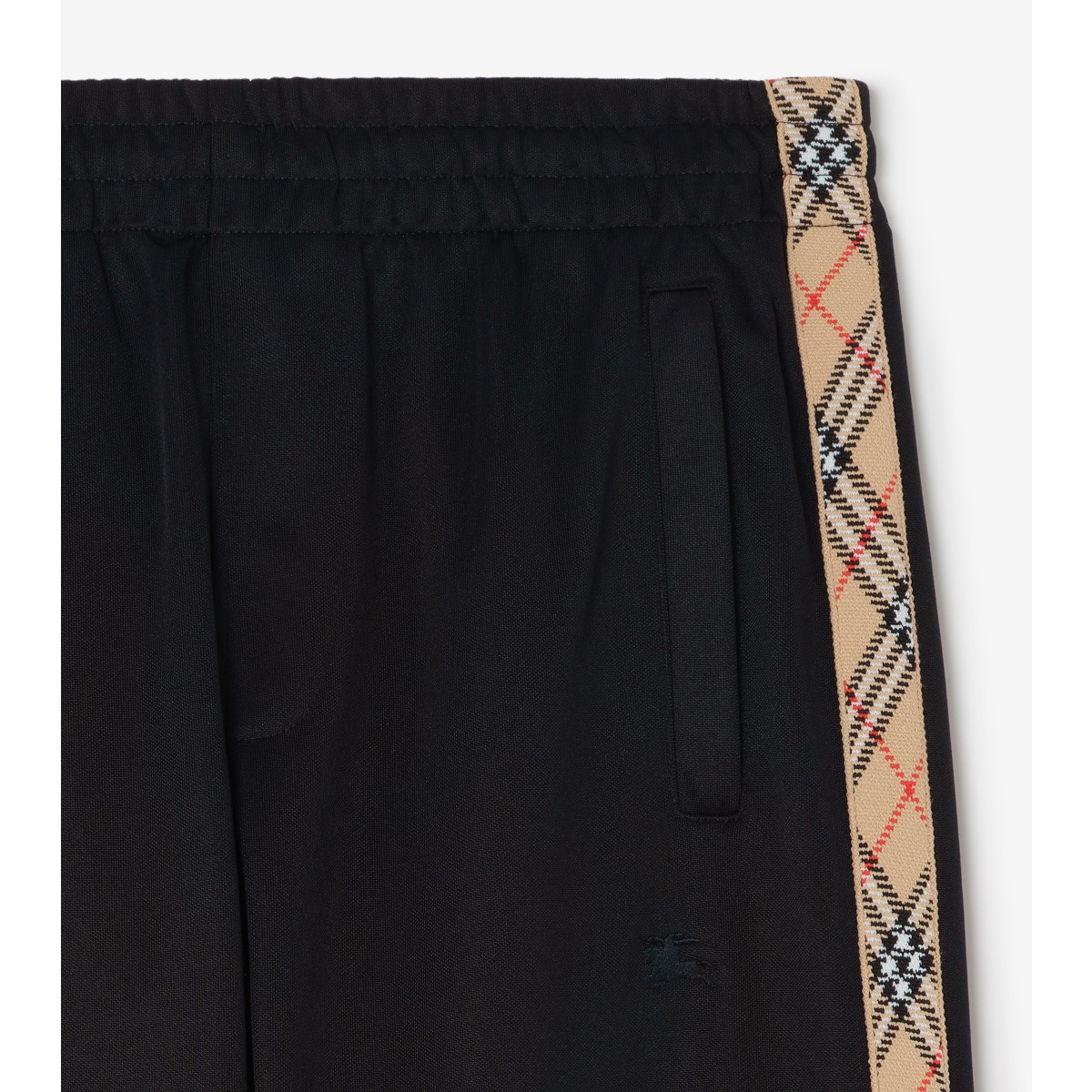  Check Trim Cotton Blend Track Pants