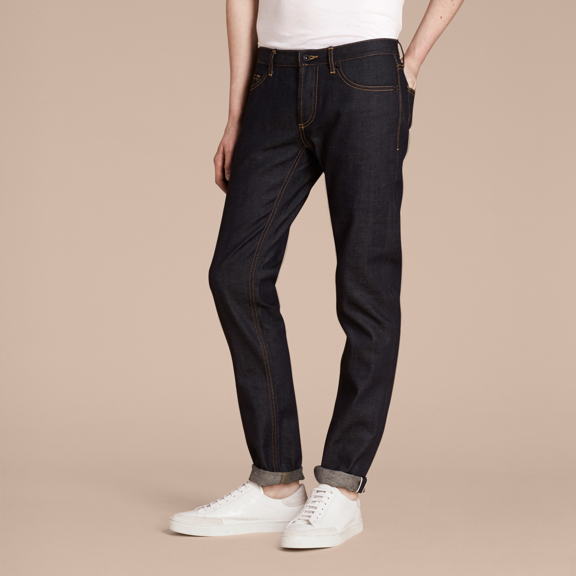 Skinny Fit Indigo Selvedge Jeans | Burberry